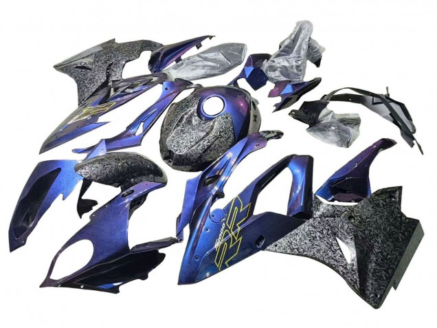 Beste BMW S1000RR Motorrad Verkleidung 2015-2016 - Gradient Lila Blau Geschmiedet Carbonfaser