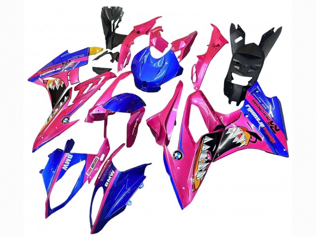 Beste BMW S1000RR Motorrad Verkleidung 2015-2016 - Rosa Blau Hai