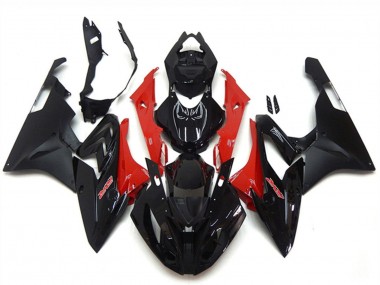 Beste BMW S1000RR Motorrad Verkleidung 2015-2016 - Rot Glanzendes Schwarz Matt Schwarz