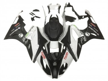 Beste BMW S1000RR Motorrad Verkleidung 2015-2016 - Weiss Matt Schwarz HP Fiamm