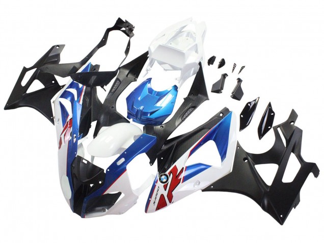 Beste BMW S1000RR Motorrad Verkleidung 2009-2014 - Weiss Blau Matt Schwarz