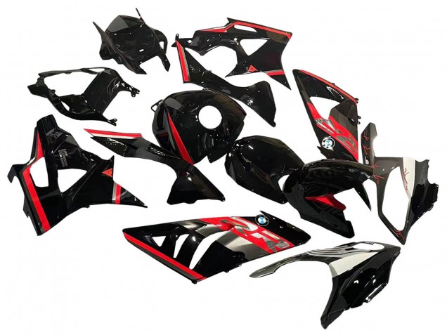 Beste BMW S1000RR Motorrad Verkleidung 2009-2014 - Rot Glanzendes Schwarz