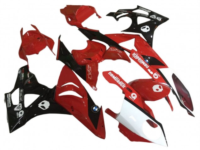Beste BMW S1000RR Motorrad Verkleidung 2009-2014 - Rot Weiss Glanzendes Schwarz