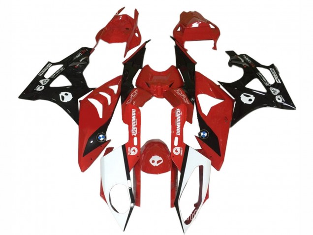 Beste BMW S1000RR Motorrad Verkleidung 2009-2014 - Rot Weiss Glanzendes Schwarz