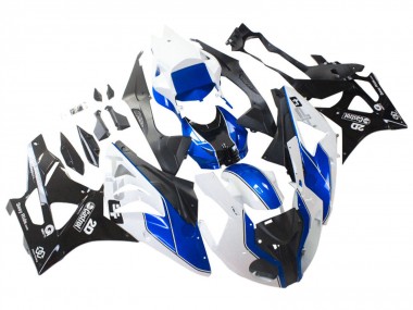 Beste BMW S1000RR Motorrad Verkleidung 2009-2014 - Weiss Blau Glanzendes Schwarz Castrol