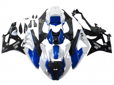 Beste BMW S1000RR Motorrad Verkleidung 2009-2014 - Weiss Blau Glanzendes Schwarz Castrol