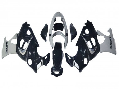 Beste Suzuki GSX600F/GSX750F Motorrad Verkleidung 2004-2006 - Glanzendes Schwarz Grau