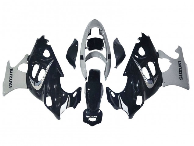 Beste Suzuki GSX600F/GSX750F Motorrad Verkleidung 2004-2006 - Glanzendes Schwarz Grau