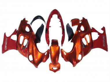 Beste Suzuki GSX600F/GSX750F Motorrad Verkleidung 2004-2006 - Burnt Orange Weiss Logo