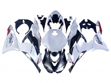 Beste Kawasaki ZX6R Motorrad Verkleidung 2023-2025 - Perl Weiss Schwarz Rot