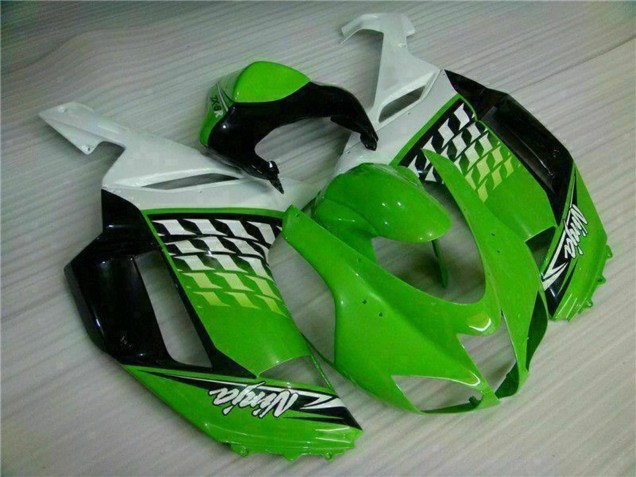 Beste Kawasaki ZX6R Motorrad Verkleidung 2007-2008 - Grun Weiss Ninja
