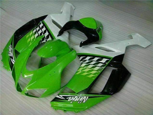 Beste Kawasaki ZX6R Motorrad Verkleidung 2007-2008 - Grun Weiss Ninja