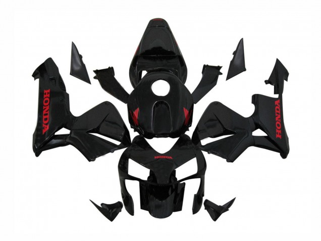 Beste Honda CBR600RR Motorrad Verkleidung 2003-2004 - Glanzendes Schwarz Rot Aufkleber