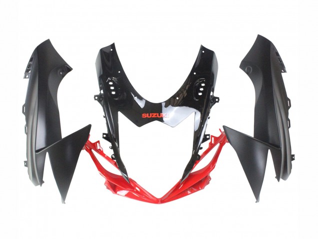 Beste Suzuki GSXR 600 / GSXR 750 Motorrad Verkleidung 2011-2024 - Schwarz Grau Rot Linie