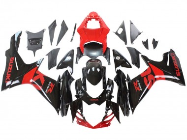 Beste Suzuki GSXR 600 / GSXR 750 Motorrad Verkleidung Kit 2011-2024 - Rot Glanzendes Schwarz