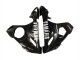 Beste Yamaha YZF R6 Motorrad Verkleidung 2003-2004 - Glanzendes Schwarz Weiss Aufkleber
