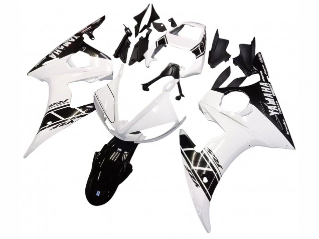 Beste Yamaha YZF R6 Motorrad Verkleidung 2003-2004 - Weiss Glanzendes Schwarz