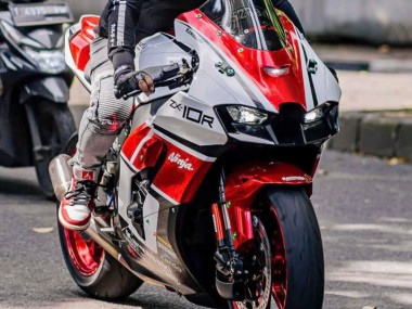 Beste Kawasaki ZX10R Motorrad Verkleidung 2021-2026 - Weiss Rot Schwarz