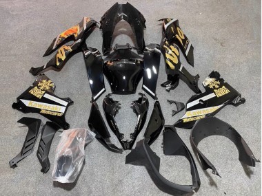 Beste Kawasaki ZX10R Motorrad Verkleidung 2021-2025 - Glanzendes Schwarz Gold Elf Schnee