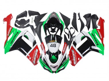 Beste Kawasaki ZX6R Motorrad Verkleidung 2007-2008 - Grun Rot
