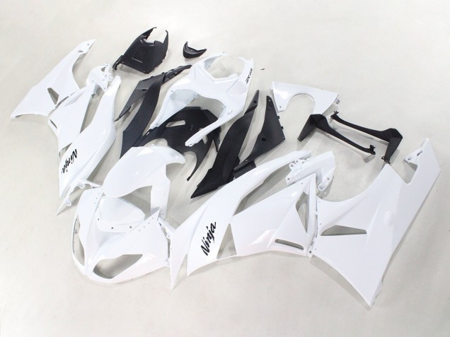 Beste Kawasaki ZX6R Motorrad Verkleidung 2009-2012 - Weiss Schwarz Ninja