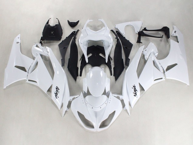 Beste Kawasaki ZX6R Motorrad Verkleidung 2009-2012 - Weiss Schwarz Ninja
