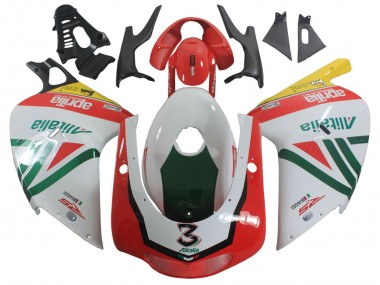 Beste Aprilia RS125 Motorrad Verkleidung 2000-2005 - Weiss Gelb Grun Schwarz Alitalia 3
