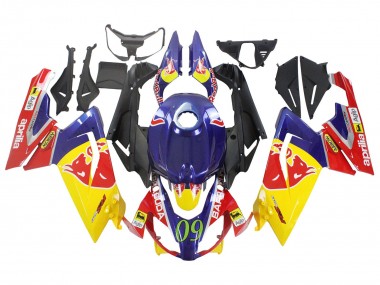 Beste Aprilia RS125 Motorrad Verkleidung 2006-2011 - Gelb Dunkel Blau Red Bull