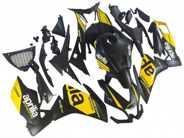 Beste Aprilia RS4 50 125 Motorrad Verkleidung 2012-2019 - Gelb Matt Schwarz