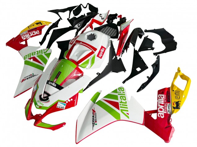 Beste Aprilia RS4 50 125 Motorrad Verkleidung 2012-2019 - Weiss Rot Grun Gelb Alitalia