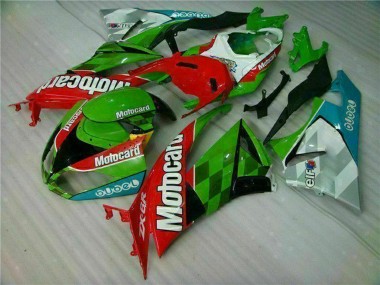 Beste Kawasaki ZX6R Motorrad Verkleidung 2009-2012 - Grun Weiss Rot Schwarz Blau Motocard