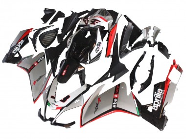 Beste Aprilia RS4 50 125 Motorrad Verkleidung 2012-2018 - Silber Rot Glanzendes Schwarz