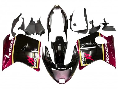 Beste Honda CBR1100XX Blackbird Motorrad Verkleidung 1996-2007 - Glanzendes Schwarz Rot Gelb