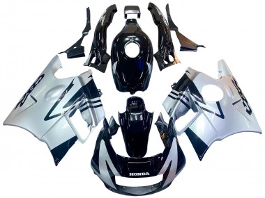 Beste Honda CBR600 F2 Motorrad Verkleidung 1991-1994 - Silber Glanzendes Schwarz
