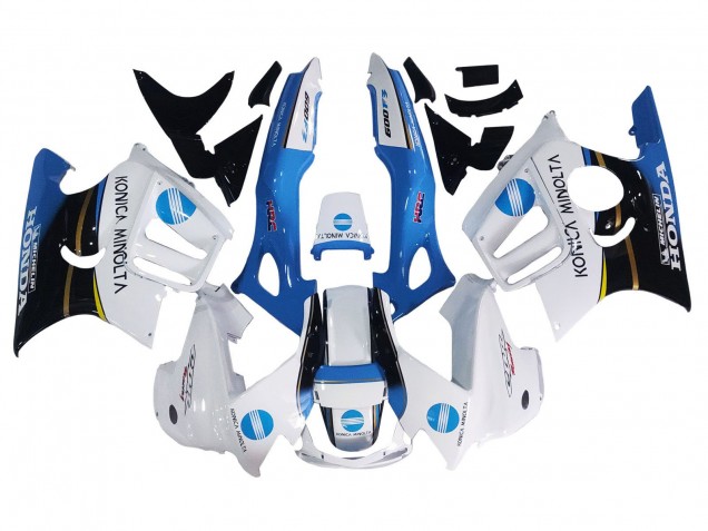 Beste Honda CBR600 F3 Motorrad Verkleidung 1997-1998 - Weiss Blau Glanzendes Schwarz