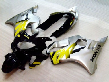 Beste Honda CBR600 F4 Motorrad Verkleidung 1999-2000 - Silber Gelb Glanzendes Schwarz
