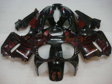 Beste Honda CBR900RR 893 Motorrad Verkleidung 1992-1993 - Glanzendes Schwarz Rot Flamme