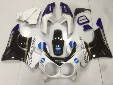 Beste Honda CBR900RR 893 Motorrad Verkleidung 1992-1993 - Weiss Blau Glanzendes Schwarz Konica Minolta
