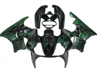 Beste Honda CBR900RR 919 Motorrad Verkleidung 1998-1999 - Glanzendes Schwarz Grun Flamme