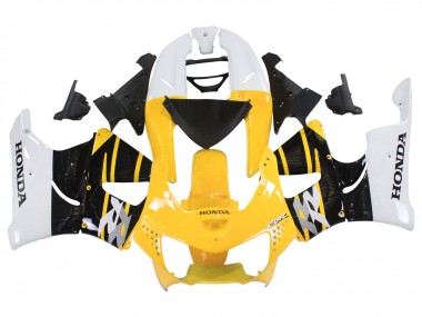 Beste Honda CBR900RR 919 Motorrad Verkleidung 1998-1999 - Weiss Gelb Glanzendes Schwarz