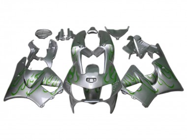 Beste Honda CBR900RR 919 Motorrad Verkleidung 1998-1999 - Silber Grun Flamme