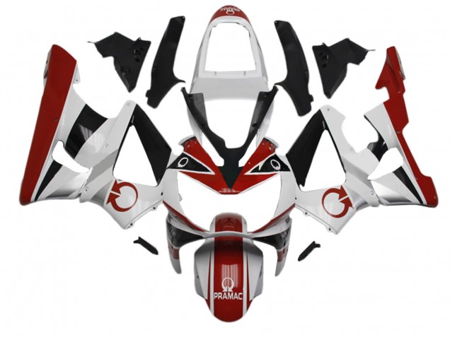Beste Honda CBR900RR 929 Motorrad Verkleidung 2000-2001 - Weiss Rot Glanzendes Schwarz Pramac