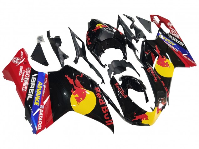 Beste Ducati 848/1098/1198 Motorrad Verkleidung 2007-2014 - Glanzendes Schwarz Gelb Blau Red Bull