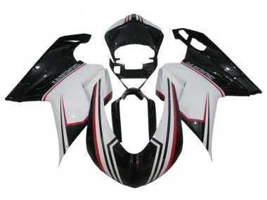 Beste Ducati 848/1098/1198 Motorrad Verkleidung 2007-2014 - Weiss Rot Glanzendes Schwarz