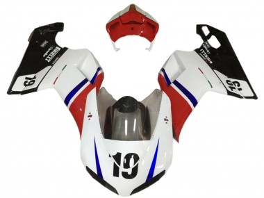 Beste Ducati 848/1098/1198 Motorrad Verkleidung 2007-2014 - Weiss Rot Blau Glanzendes Schwarz 19