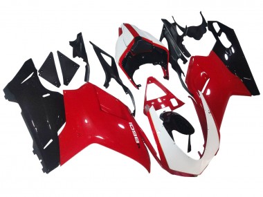 Beste Ducati 1098 Motorrad Verkleidung 2007-2014 - Weiss Rot Glanzendes Schwarz