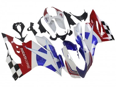 Beste Ducati Panigale 899 Motorrad Verkleidung 2011-2014 - Weiss Blau Rot Schwarz