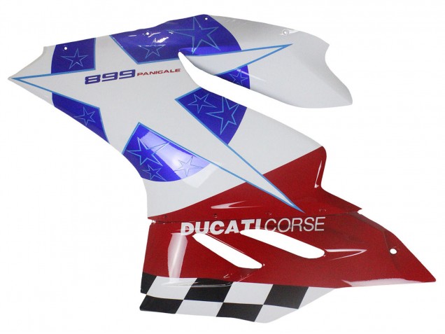 Beste Ducati Panigale 899 Motorrad Verkleidung 2011-2014 - Weiss Blau Rot Schwarz