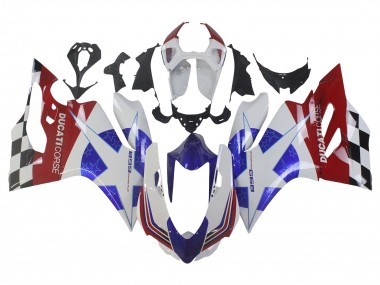 Beste Ducati Panigale 899 Motorrad Verkleidung 2011-2014 - Weiss Blau Rot Schwarz