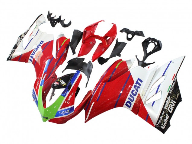 Beste Ducati Panigale 899/1199 Motorrad Verkleidung 2011-2014 - Weiss Rot Grun Blau Glanzendes Schwarz Flex-Box